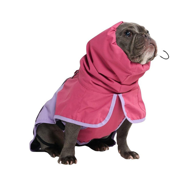 Spark Paws Dog Raincoat, Waterproof Windproof Rain Jacket, for Small Medium Large Extra Large Dogs, Reflective Breathable Full-Body Coverage Dry Suit - Pink Lilac Purple - L
