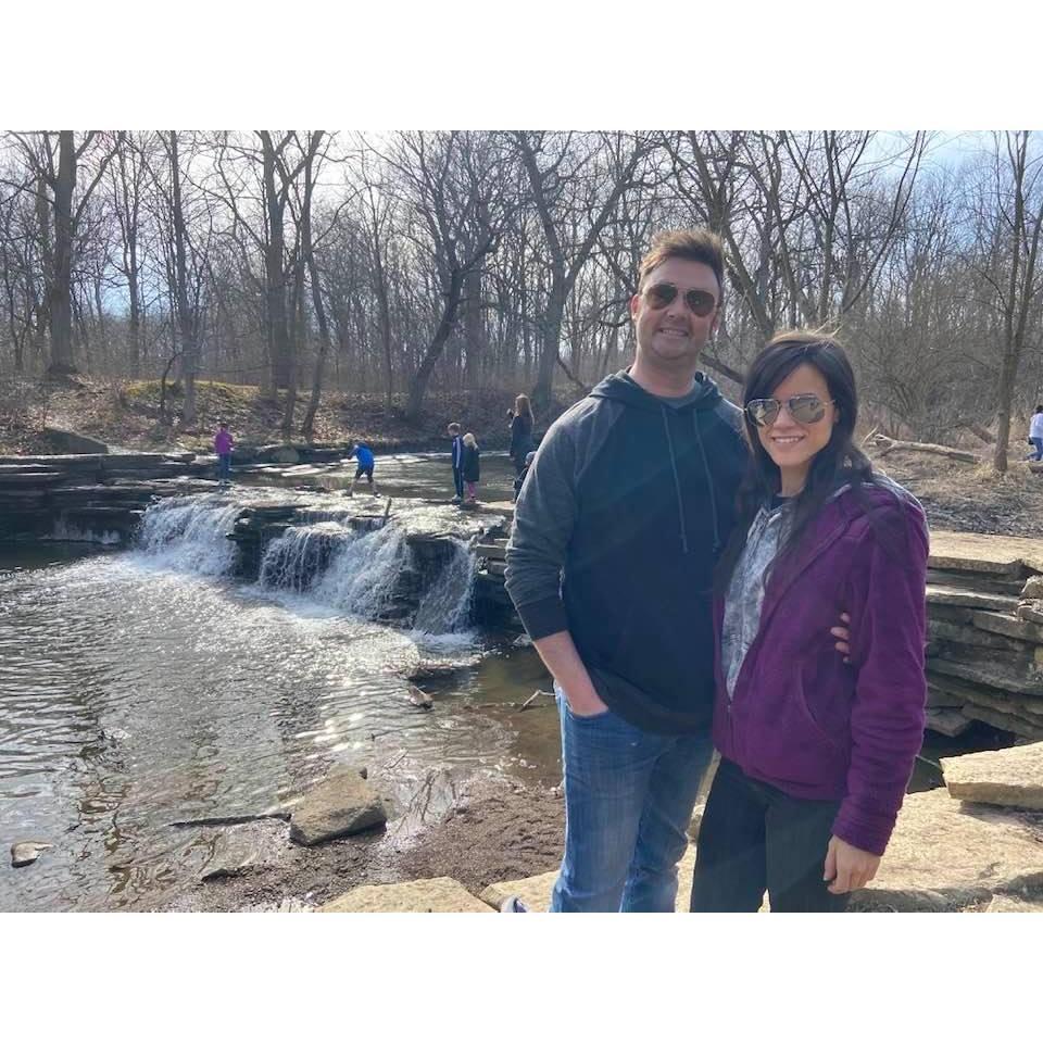 Hiking at Waterfall Glen Forest Preserve in Willowbrook, IL