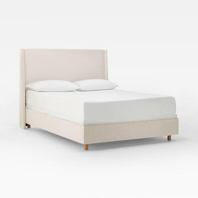California King Encino Fully Upholstered Bed Cream Linen - Threshold™ designed with Studio McGee