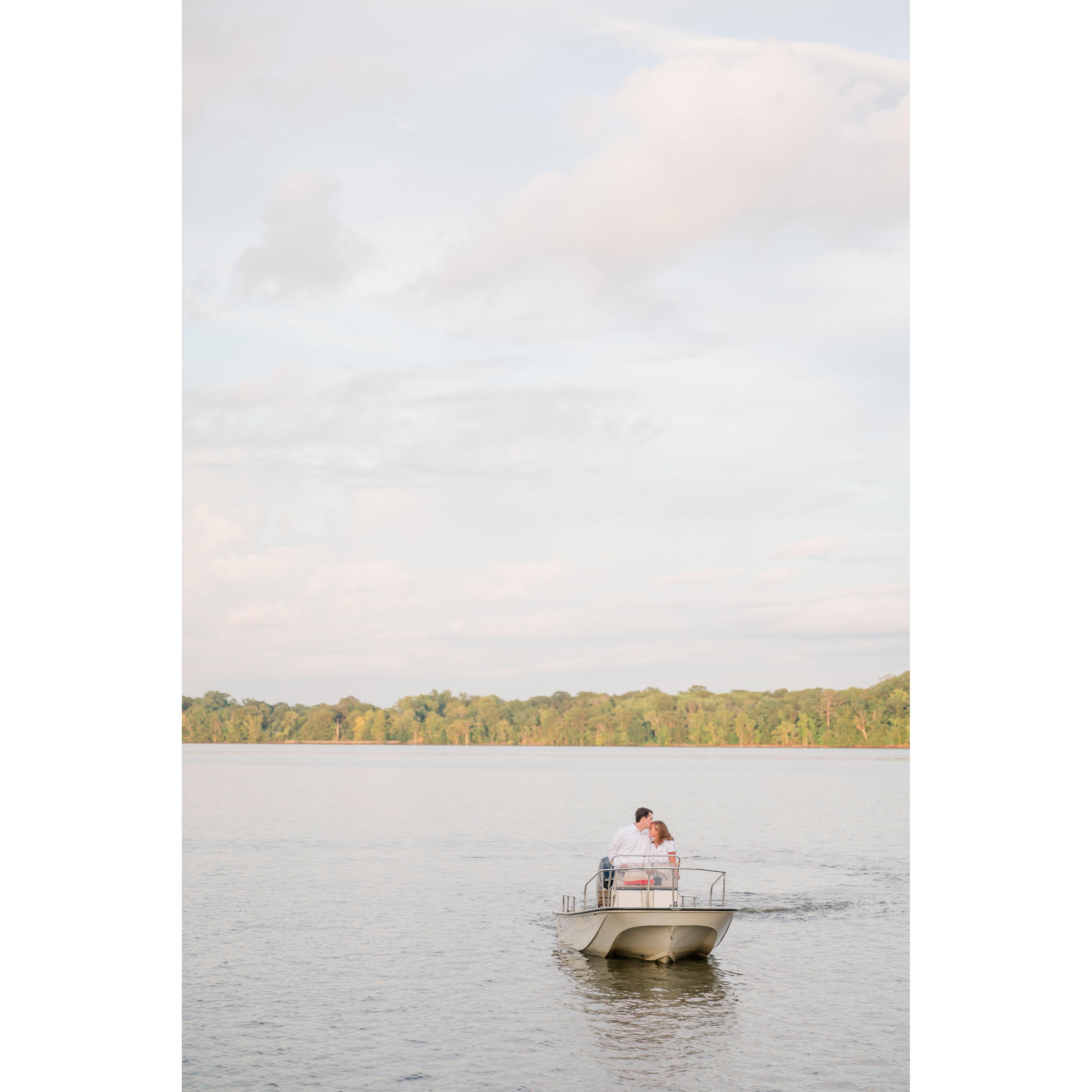 Our first official date was a boat ride!