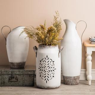 White Pierced Clay Vase
