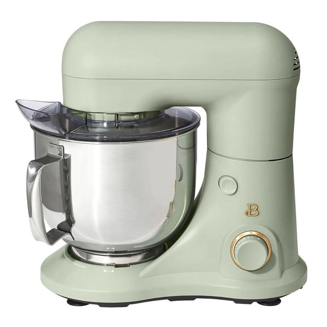 Beautiful 5.3QT Stand Mixer by Drew Barrymore, 300W, 12 Speeds, Tilt-Head, Dishwasher-Safe, Splash Shield, Stainless Steel Bowl, Premium Matte Finish, for Baking & Cooking (Sage Green)