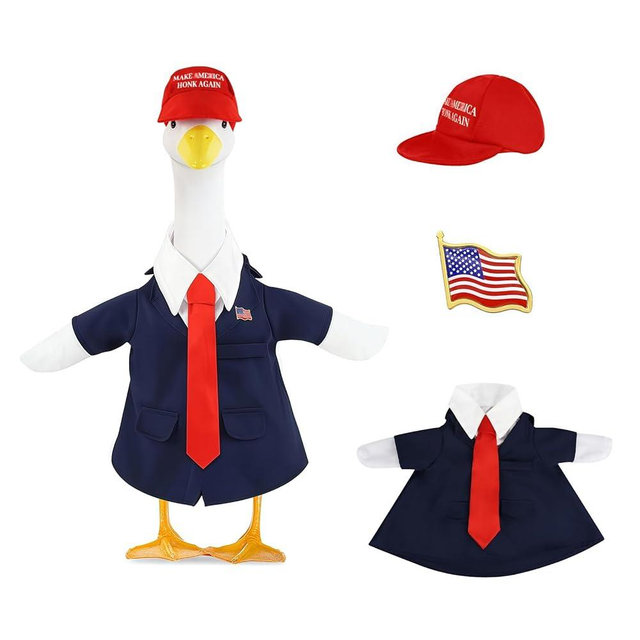 EHZYP 3 Pcs Porch Goose Outfits, for 23-28 Inch Porch Goose,Patriotic Costume for Plastic/Cement Statue for Outdoor Courtyard Garden Terrace Art Decoration (23-28IN, 23-28IN)