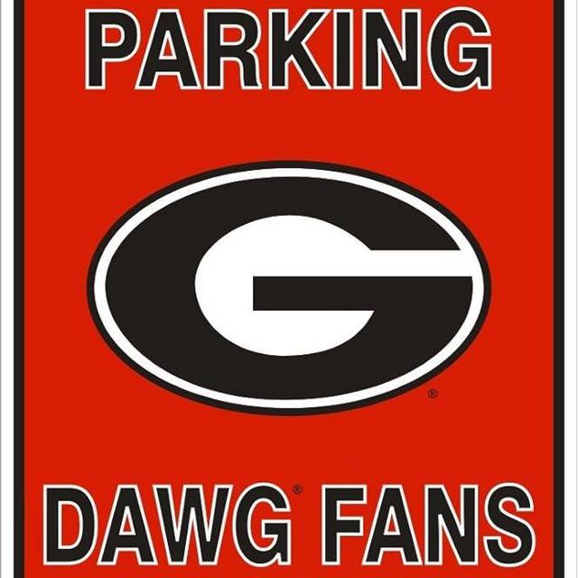 HangTime Georgia Bulldogs Fans Reserved Parking Sign Metal 8 x 12 embossed