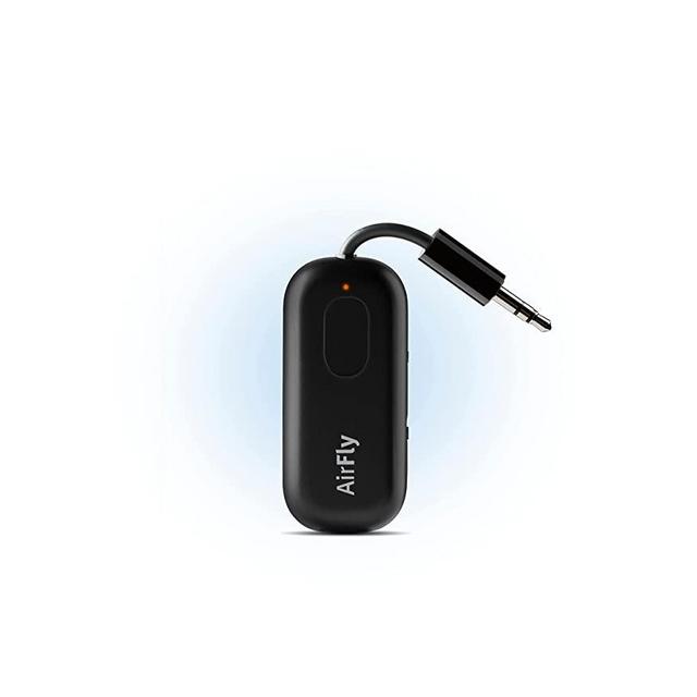Twelve South AirFly Pro Bluetooth Wireless Audio Transmitter/Receiver for up to 2 AirPods/Wireless Headphones; Use with Any 3.5 mm Audio Jack, Black