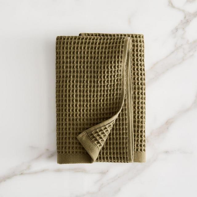 Organic Waffle Towel, Hand Towel, Camo Olive