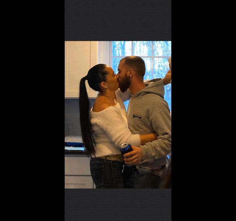 I love when he sneak attacks me for kisses while I'm cooking.