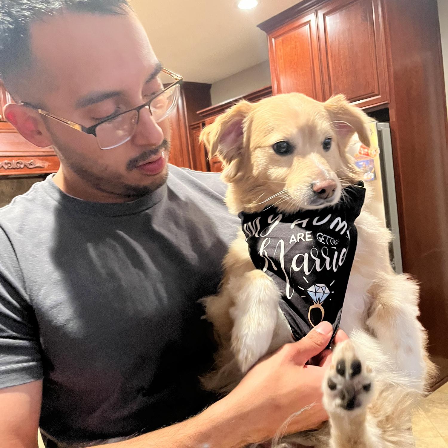 Boscoe celebrating his parents getting married!