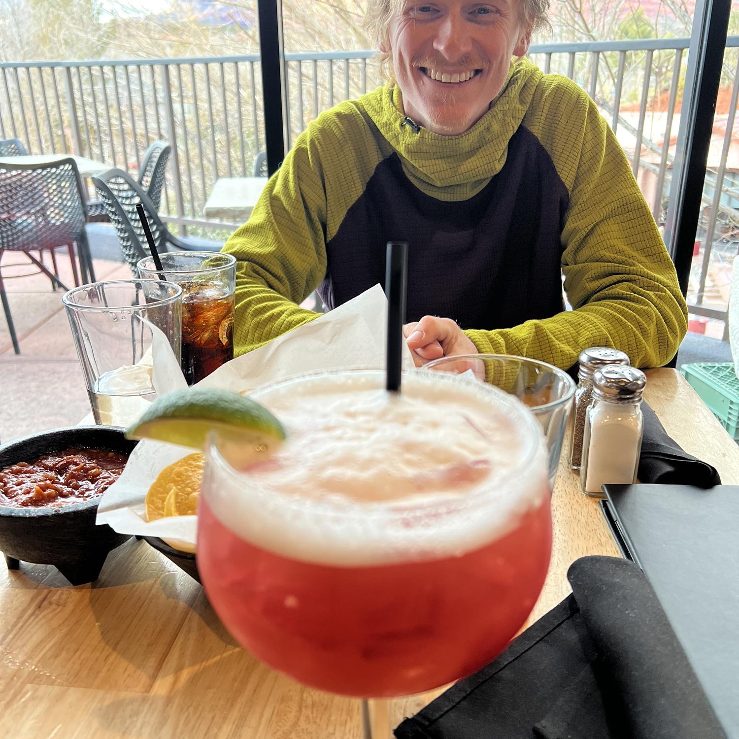 Our first celebratory drink after Cody proposed at Javelina Cantina