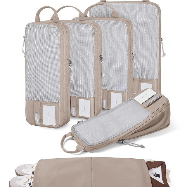 BAGSMART 6 Set /4 Set/2 Set Compression Packing Cubes for Travel, Lightweight Luggage Organizer Bags, Durable Space Saver Bags Travel Essentials