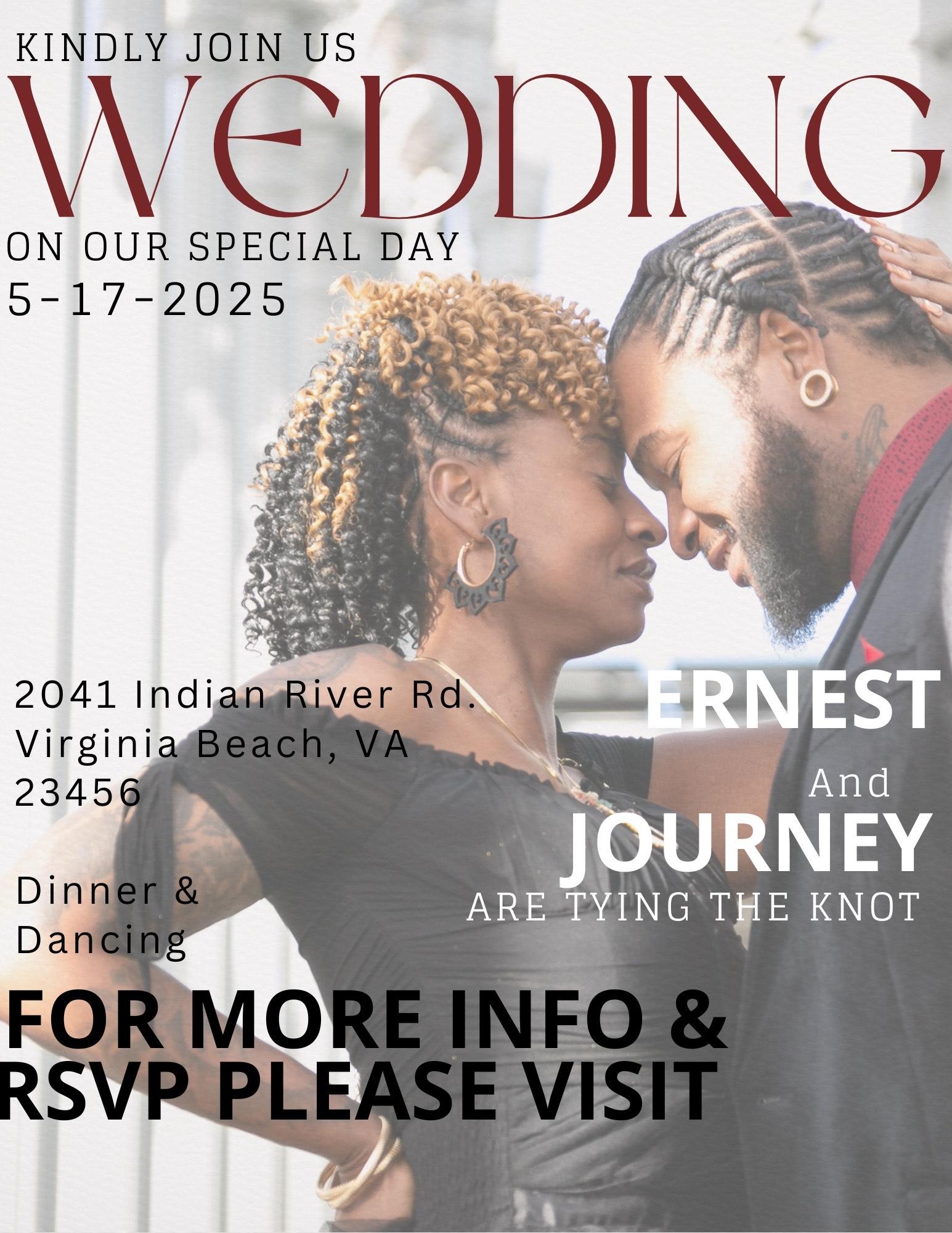 The Wedding Website of Journey Conquest and Ernest Clare
