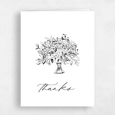 White Wedding Thank You - Elodie Portrait