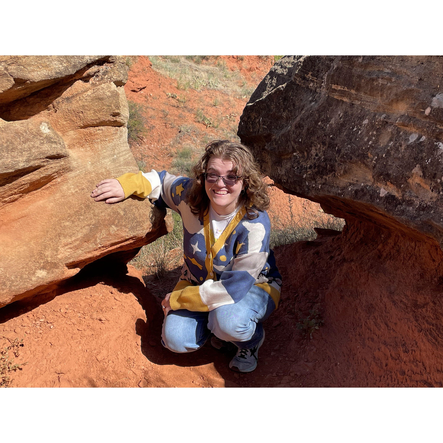Kamber in Palo Duro Canyon, Cameron took this picture, October 2023