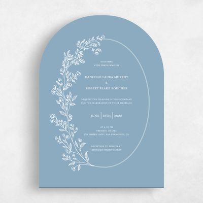 Blue Arch Wedding Invitation - Kalispell Bloom