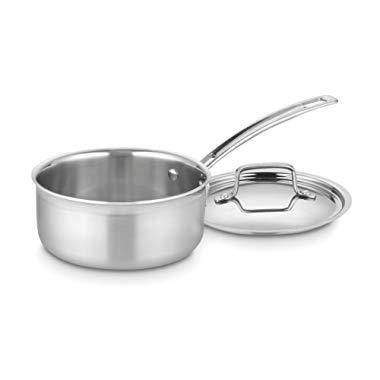 P&P CHEF 1 Quart Saucepan, Brushed Stainless Steel Saucepan with Lid, Small  Sauce Pan for Home kitchen Restaurant Cooking, Easy Clean and Dishwasher