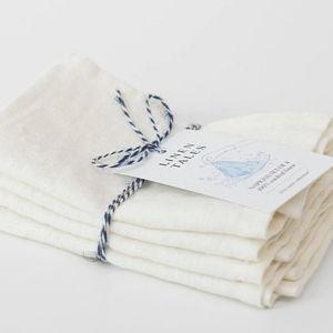 Zero Waste Off-White Linen Napkins Set of 4