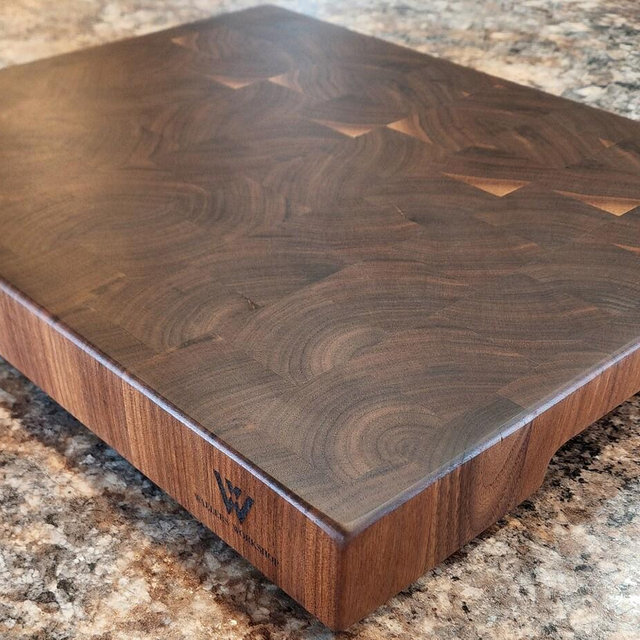 Handcrafted Walnut End Grain Cutting Board, Large Butcher Block, Double Sided, Personalized