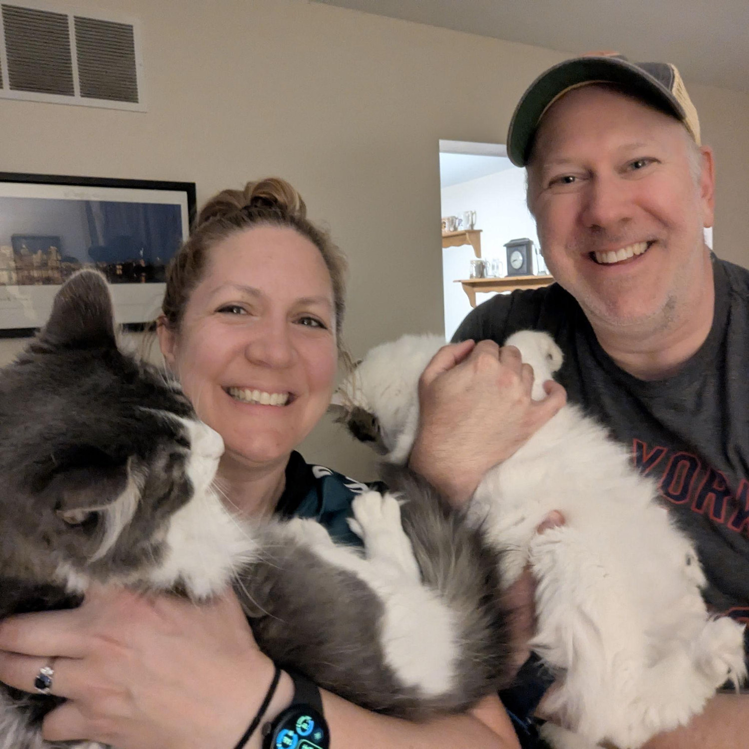 Telling our girls that we're engaged. They were clearly thrilled.