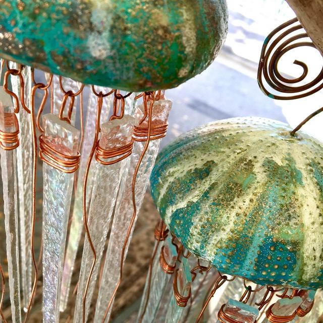 Hanging Jellyfish lamp, shell jellyfish...