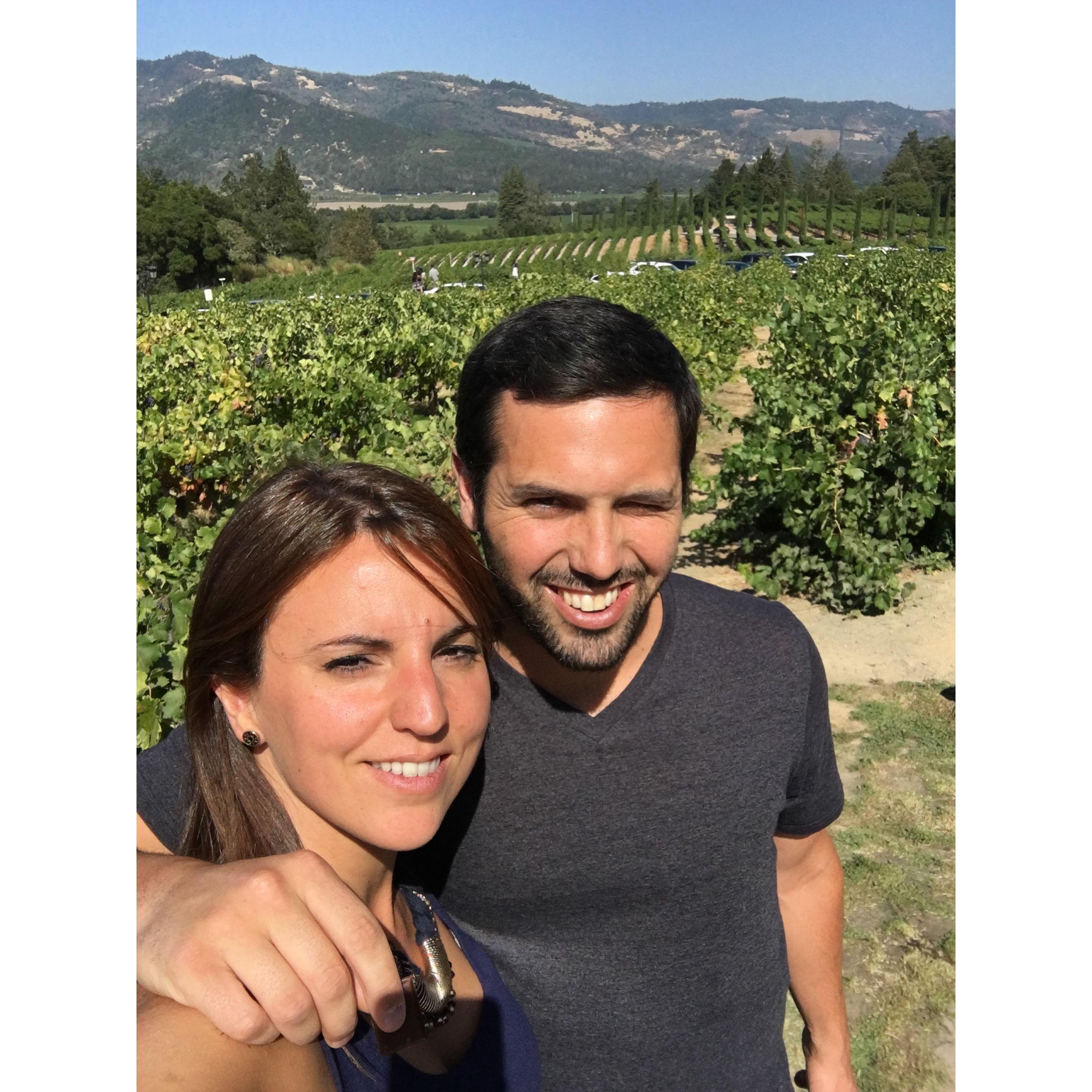 Tasting wine in Napa
