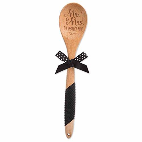Brownlow Gifts Wooden Spoon with Sentiment, Mr. and Mrs. The Perfect Mix