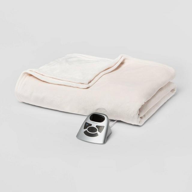 Twin Electric Solid Microplush Bed Blanket Ivory - Threshold™