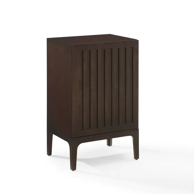 Asher Record Storage Stand Dark Brown - Crosley: Modern Turntable Cabinet with Divided Shelves
