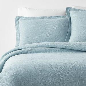 Hillcrest Cotton Paisley Matelassé Coverlet | The Company Store (Cloud Color, King Size)