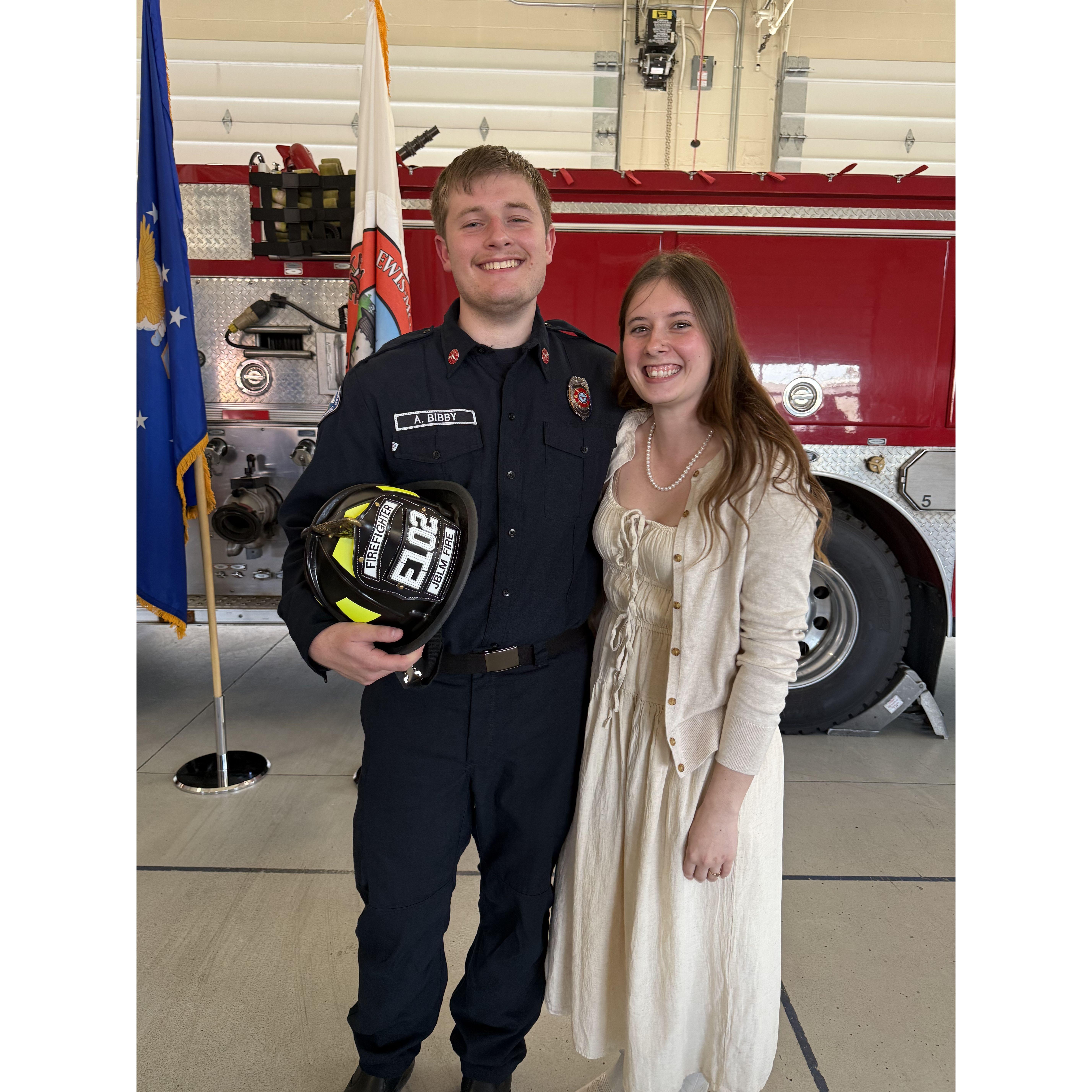 Aidan graduating firefighter/EMT training!