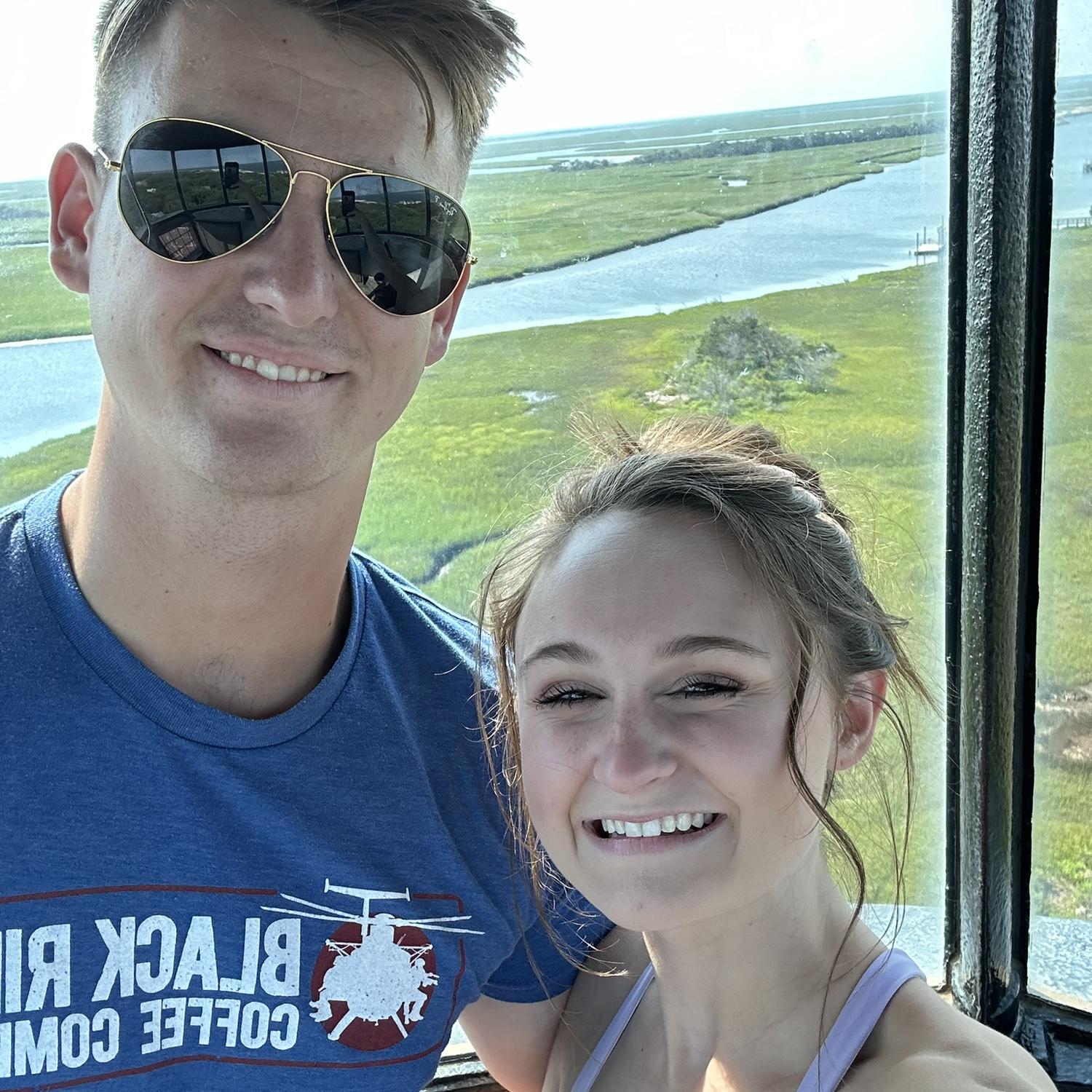 I lived at the beach during the summer where I was closer to Dean. This is our day trip to Bald Head Island! One of our favorite adventures we've been on!