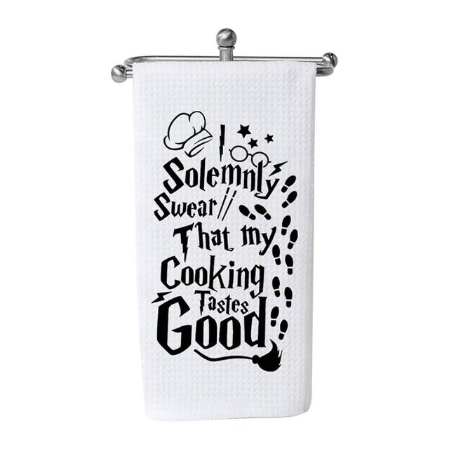 WCGXKO Wizard Kitchen Towel I Solemnly Swear My Cooking Tastes Good Kitchen Decor Halloween Theme Gift (I Solemnly Towel 1)