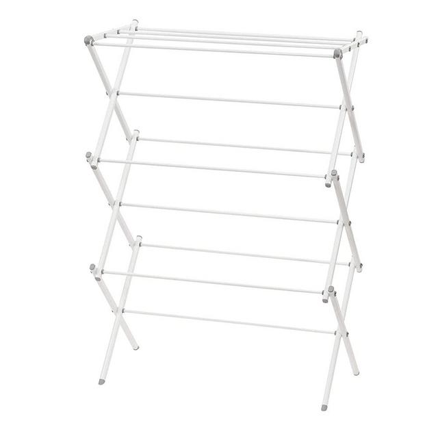 Household Essentials White 5119-1 Indoor Metal Clothes Drying Rack for Laundry