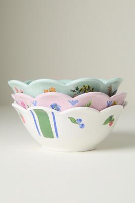 Annette Floral Melamine Nut Bowls, Mixed Set of 3