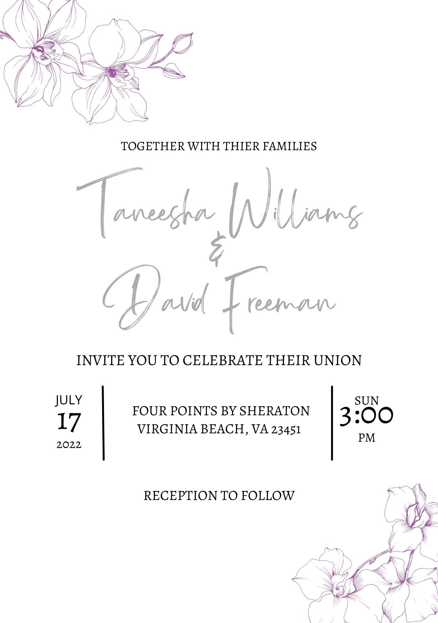 The Wedding Website of Taneesha Williams and H. David Freeman