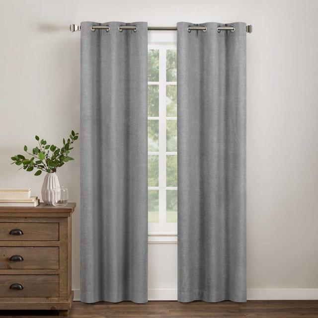 Wamsutta® Collective Asher Chambray 84-Inch Grommet Blackout Window Curtain Panel in Grey