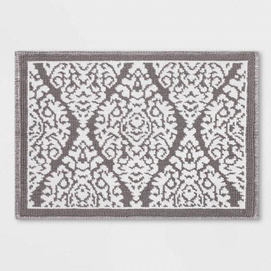 21"x30" Gray Ogee Accent Bath Mat - Threshold™