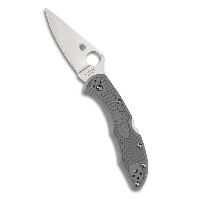 Spyderco Delica 4 Lightweight 7.15" Signature Folding Knife with 2.90" Flat-Ground Steel Blade and High-Strength FRN Handle - PlainEdge Grind