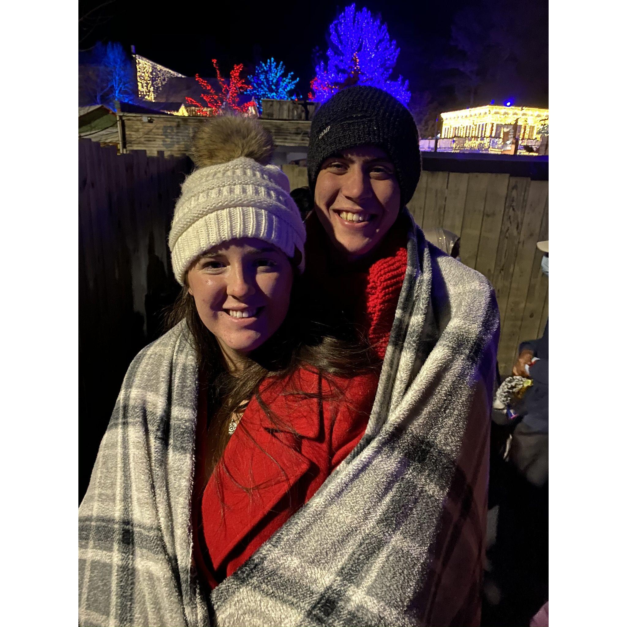 This picture was taken during a Cooke family trip to Stone Mountain. We had to bundle up together to be able to stand the winter weather!