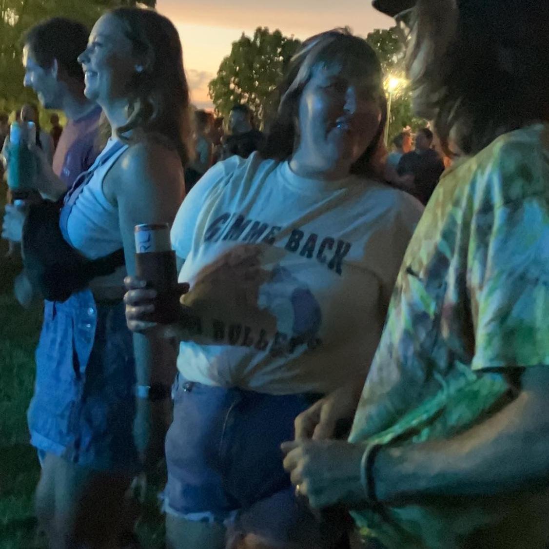 Clay, Racheal, Jani, and Bret post wedding grooving at the Aviston picnic