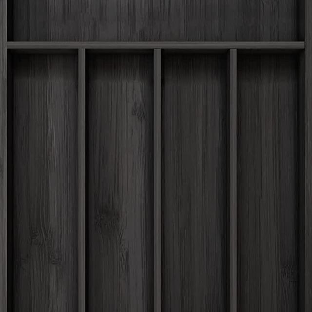 Utopia Kitchen Bamboo Silverware Organizer- 5 Compartments - Bamboo Drawer Organizer - Bamboo Hardware Organizer - Black