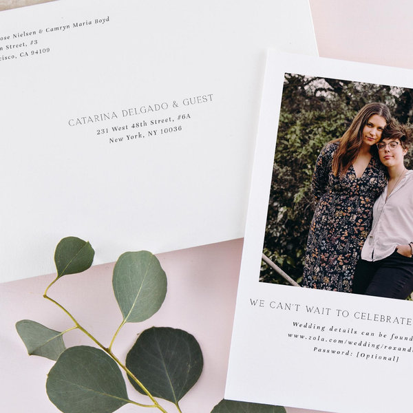 Zariah Portrait | Black | Zola Wedding Invitations
