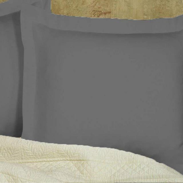 Ocean Deal Pillow Shams European Square 26X26 Set of 2 Pc Dark Gray Solid Decorative/Cushion Cover 100% Egyptian Cotton with 550 Thread Count Quality