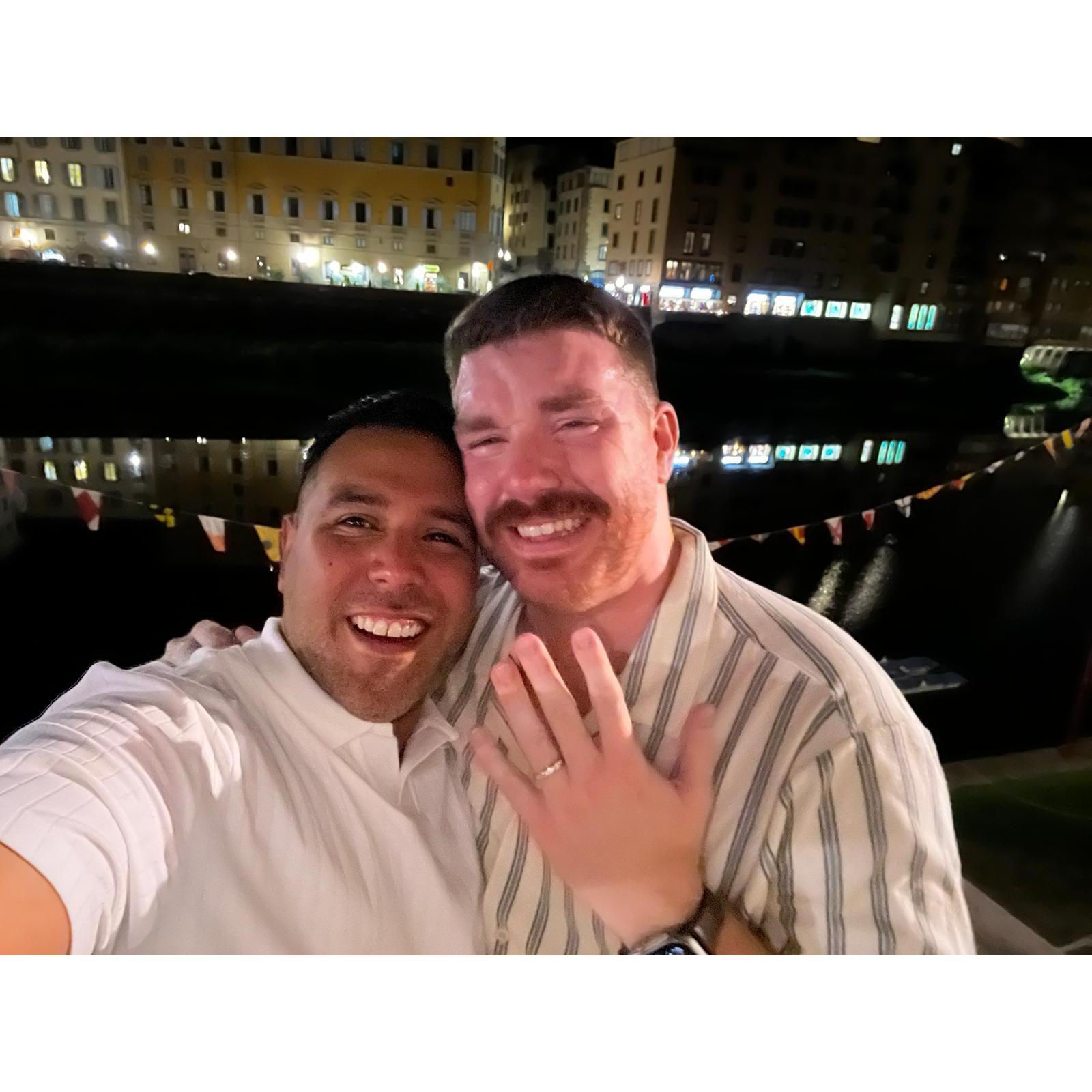 We got engaged in Florence Italy!   8/14/23
