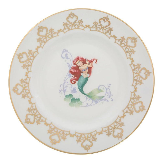 The English Ladies Co Disney Ariel 6" Plate, Fine Bone China, 16.5 × 16.5 × 1 cm, Multicolor