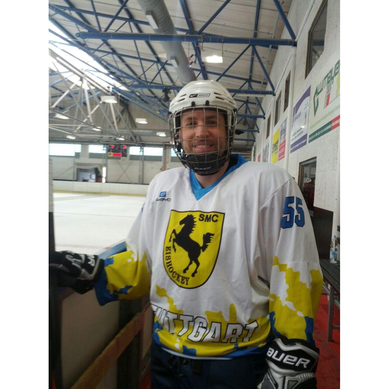 Brian playing hockey on the US Military team in Stuttgart. We traveled a lot for games and saw many cool new places.