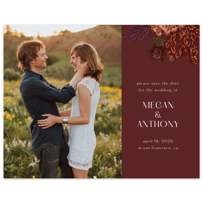 Red Bordered Wedding Digital Save the Date - Harlow Photo