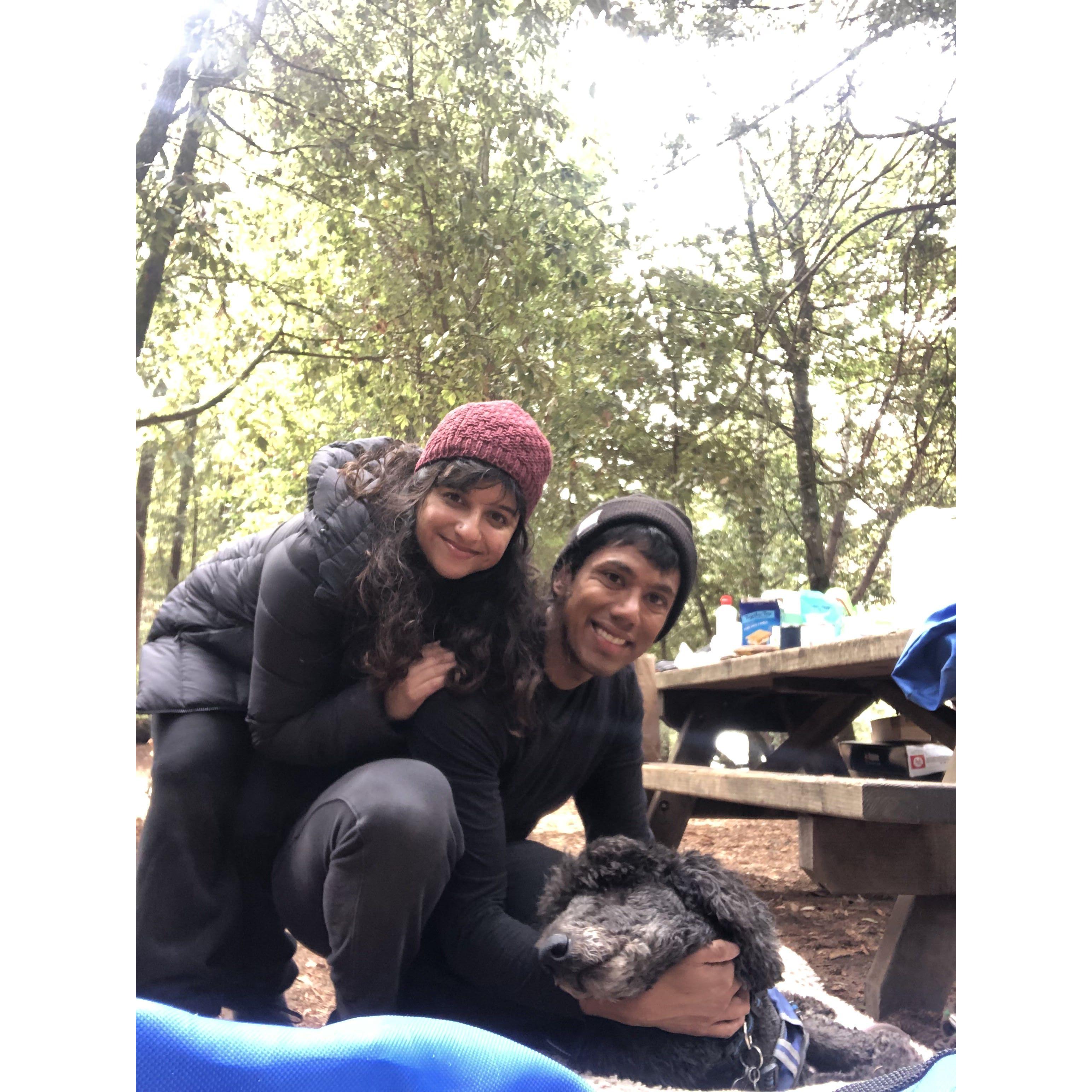 Akaash and Prianka's first camping trip (featuring Mickey!)