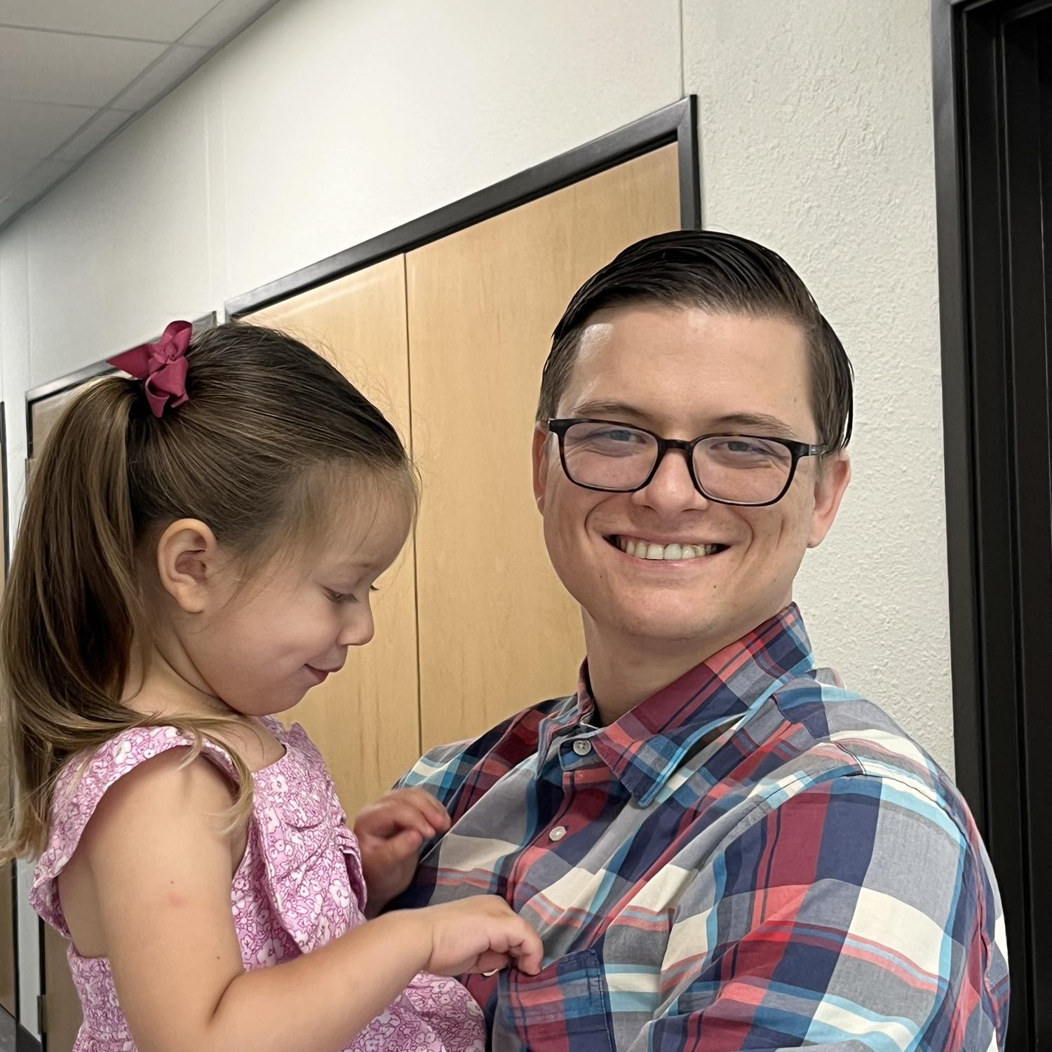 John David and Magnolia at Austin Ridge Bible Church!! Magnolia’s favorite place to be!