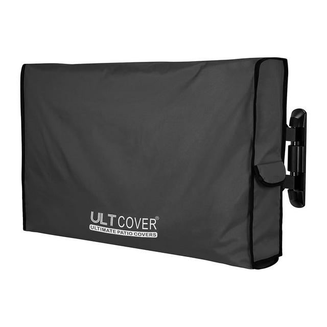 ULTCOVER Waterproof Outdoor TV Cover for 55-59 inch Outside Flat Screen Televisions with Mounts and Stands, Black