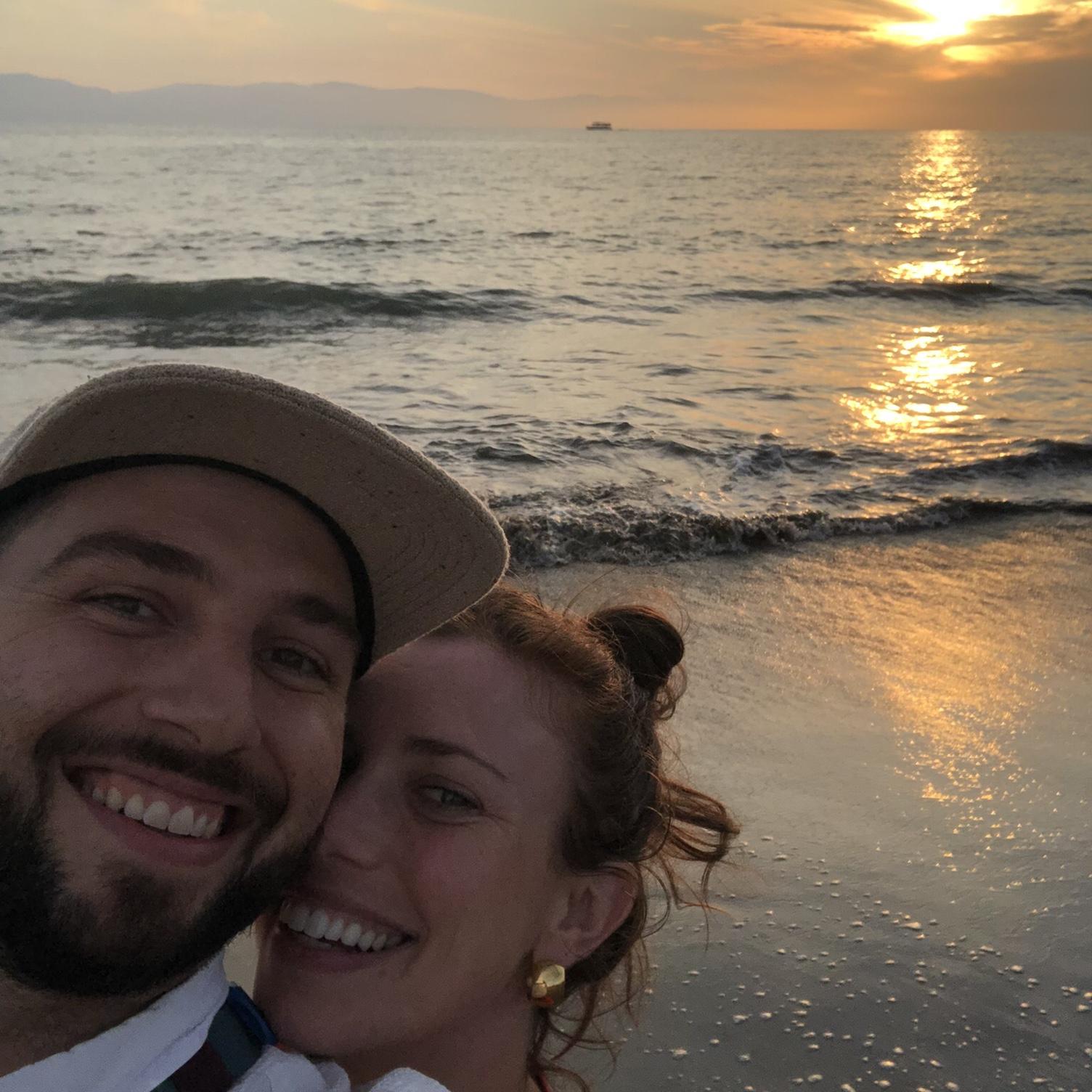 Sunset in Puerto Vallerta after releasing baby sea turtles.